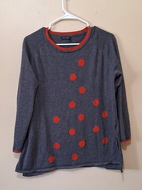 Bylyse Polka Dot Cotton Modal Wool Blend Sweater